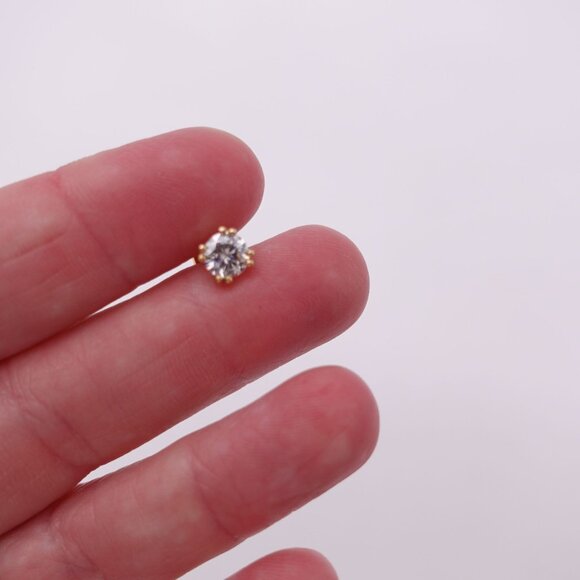 JTV Moissanite 14k Yellow Gold Over Sterling Silver Stud Earrings 1.00ctw DEW - Picture 5 of 7